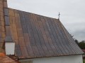 Widok ogólny dachu -połączenie blach pokrycia na rąbek podwójny i rąbek leżący
