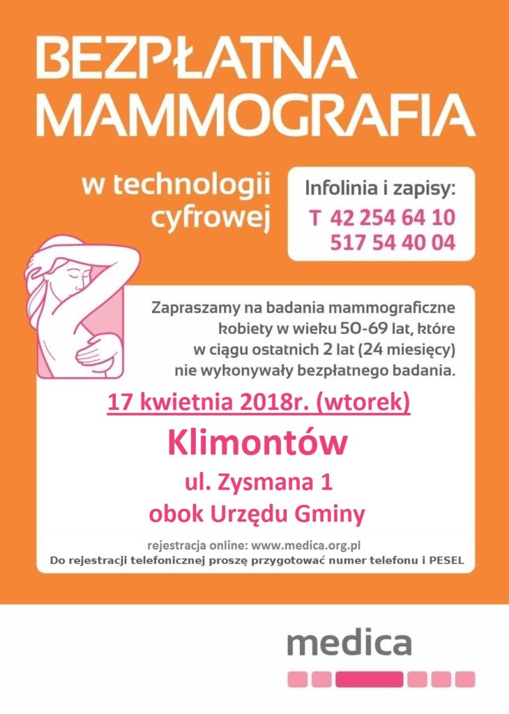  Bezpłatne badania mammograficzne