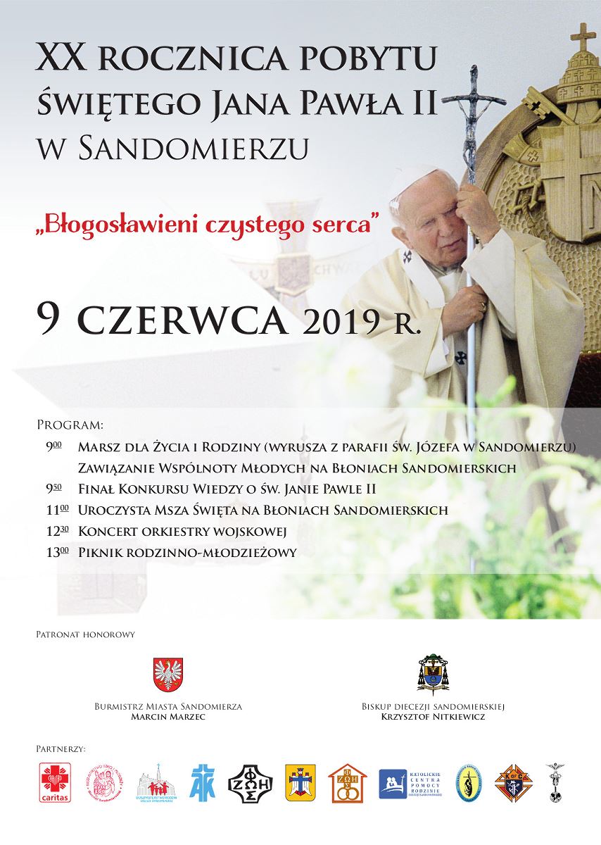 XX rocznica pobytu Jana Pawła II w Sandomieru plakat
