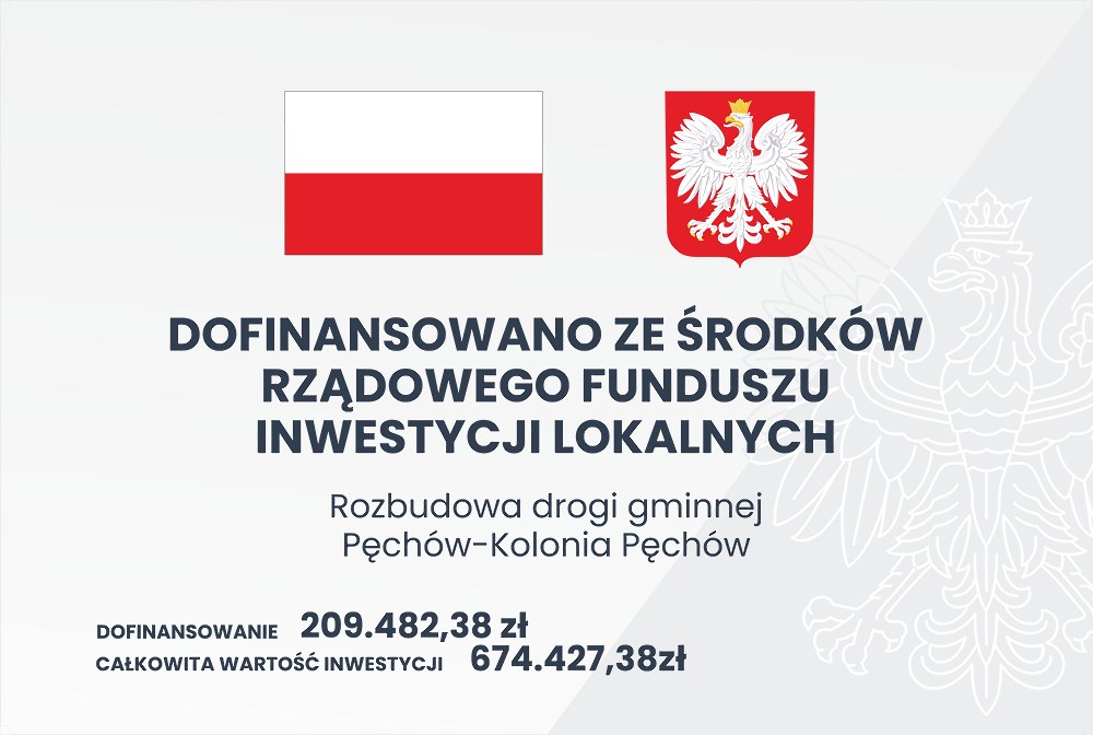 Tablica informacyjna o dofinansowaniu ze środków Rządowego Funduszu Inwestycji Lokalnych