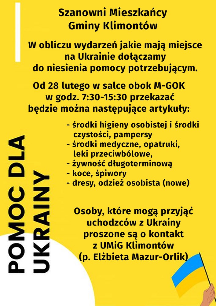 Pomoc dla Ukrainy. Informacje jak można pomóc uchodźcom z Ukrainy