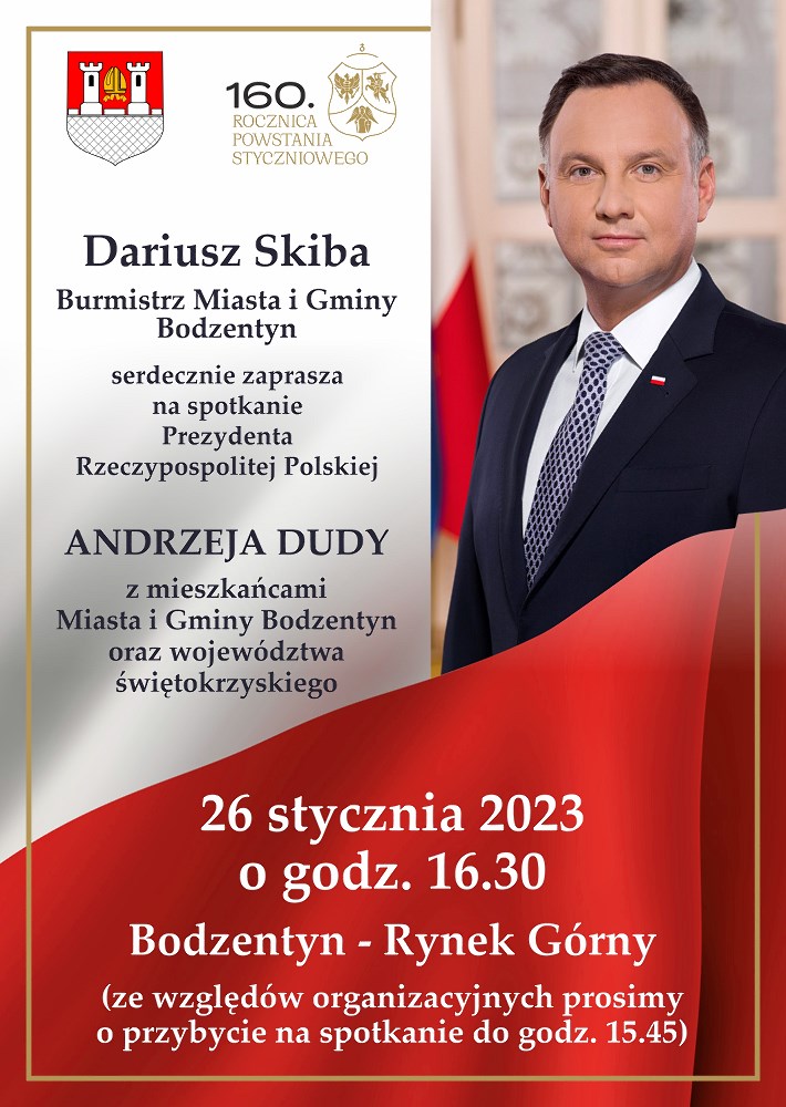 Spotkanie Prezydenta RP w mieszkańcami województwa świętokrzyskiego - plakat