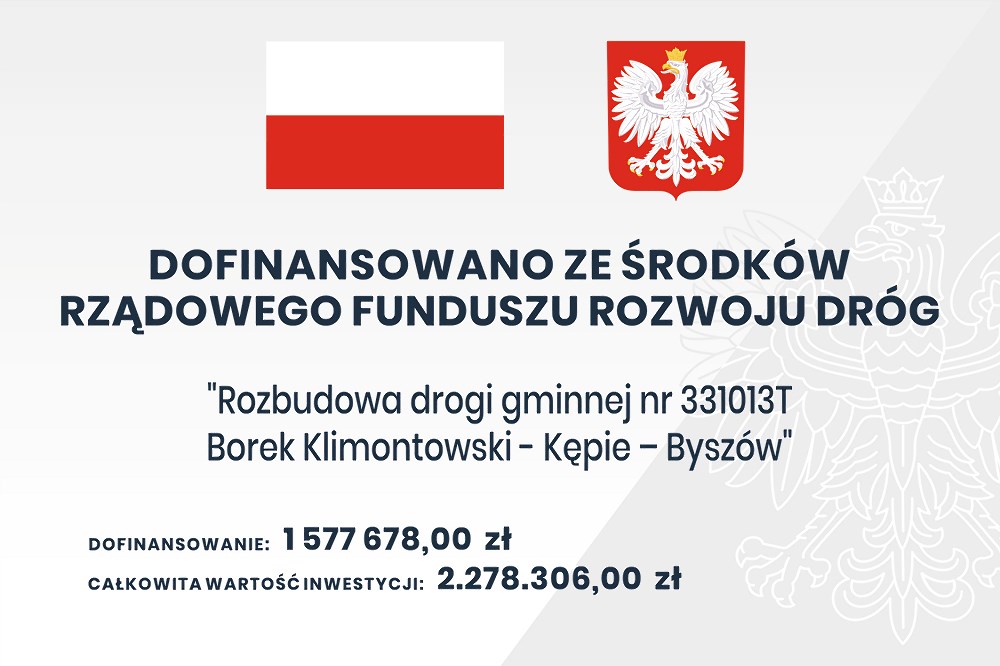 Rozbudowa drogi gminnej nr 331013T Borek Klimontowski - Kępie - Byszów